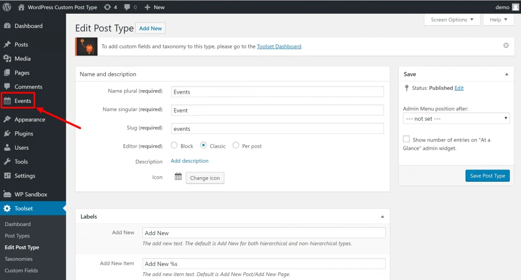 Custom Content Type (CCT)