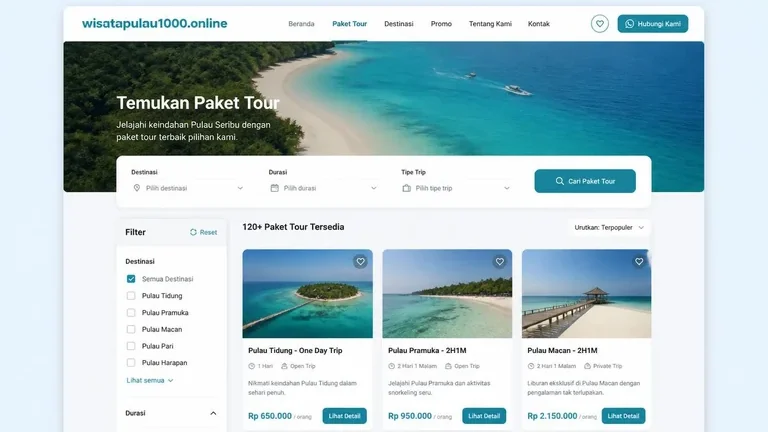 mockup pencarian paket pada fitur website travel agency mockup pencarian paket pada fitur website travel agency
